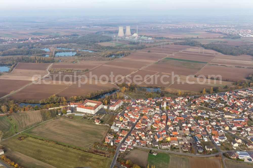 Heidenfeld from the bird's eye view: Complex of buildings of the monastery Maria Hilf in Heidenfeld in the state Bavaria, Germany