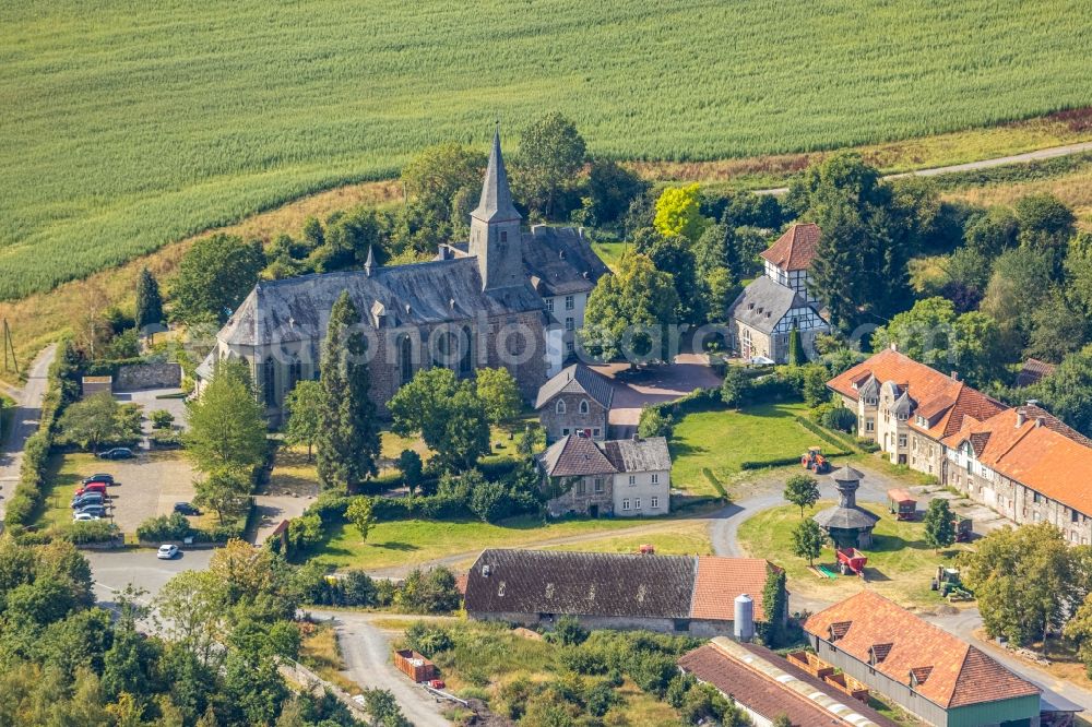 Aerial photograph Holzen - Complex of buildings of the monastery Oelinghausen in Holzen in the state North Rhine-Westphalia, Germany