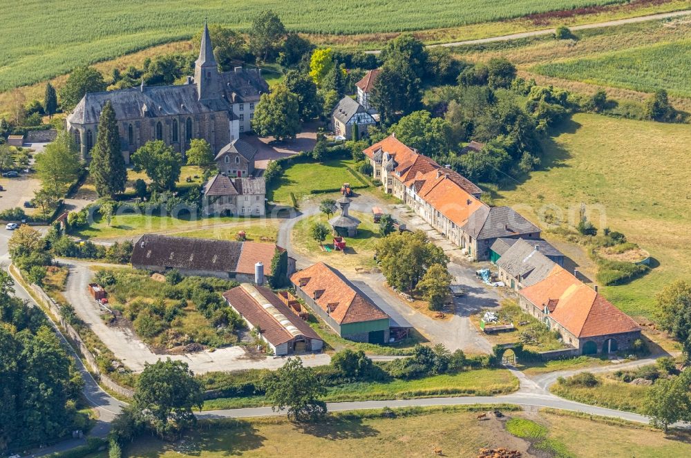 Aerial image Holzen - Complex of buildings of the monastery Oelinghausen in Holzen in the state North Rhine-Westphalia, Germany