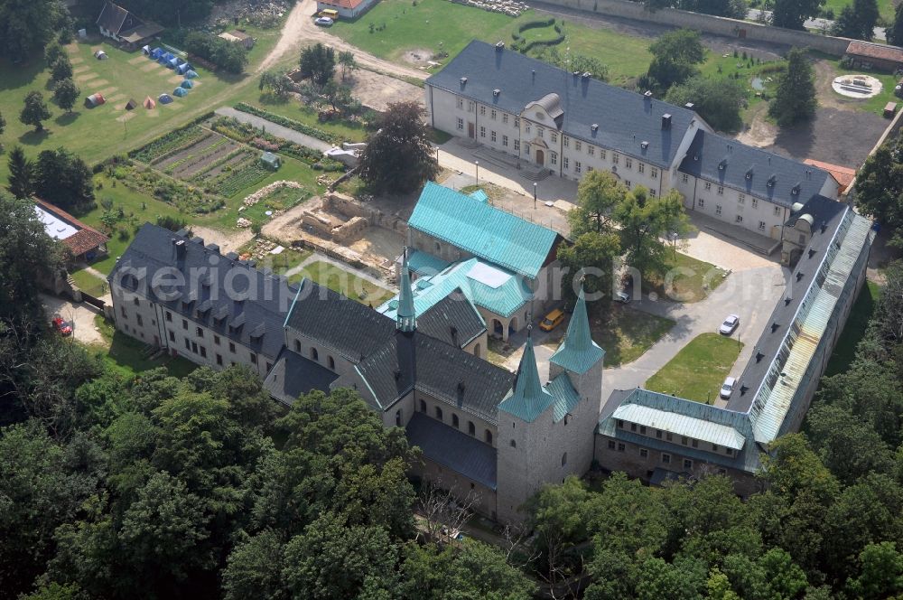 Huy from the bird's eye view: Complex of buildings of the monastery Benediktinerkloster Huysburg in Huy in the state Saxony-Anhalt