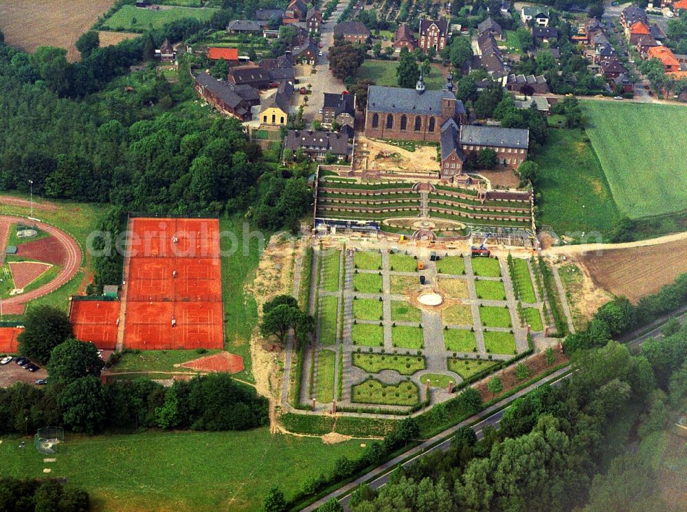 Kamp-Lintfort from the bird's eye view: Complex of buildings of the monastery in Kamp-Lintfort in the state North Rhine-Westphalia