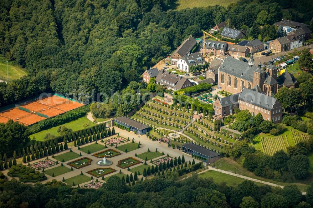 Kamp-Lintfort from above - Complex of buildings of the monastery in Kamp-Lintfort in the state North Rhine-Westphalia