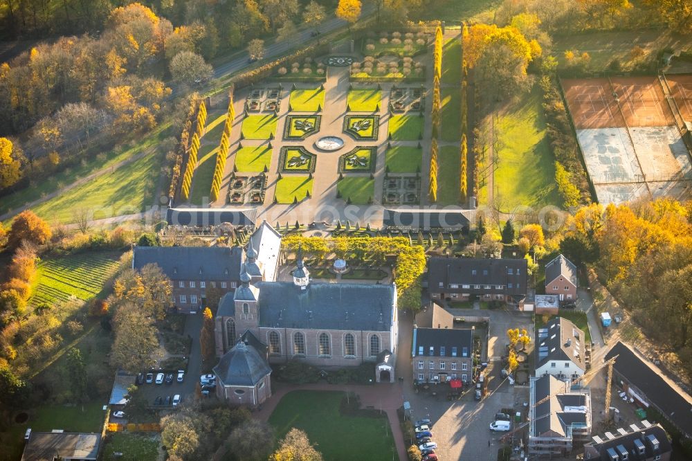 Kamp-Lintfort from above - Complex of buildings of the monastery in Kamp-Lintfort in the state North Rhine-Westphalia