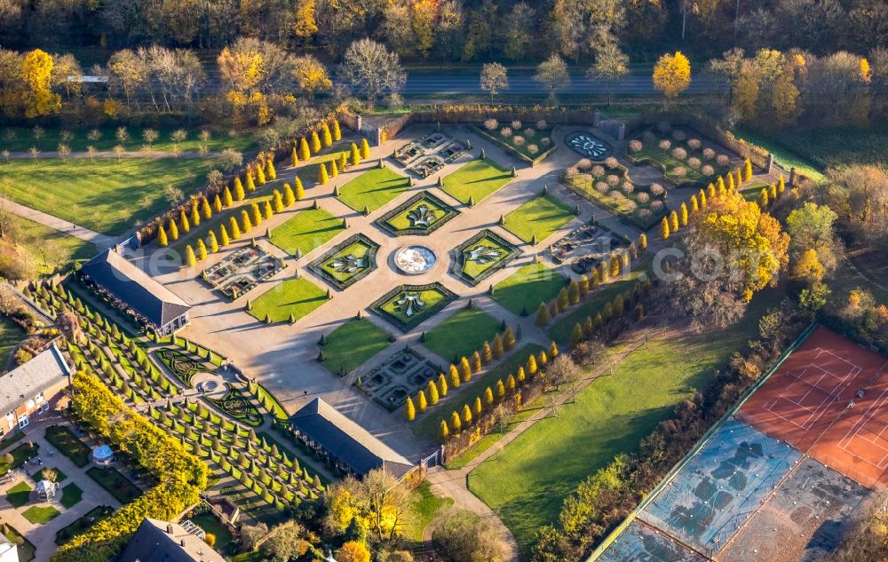 Kamp-Lintfort from above - Complex of buildings of the monastery in Kamp-Lintfort in the state North Rhine-Westphalia