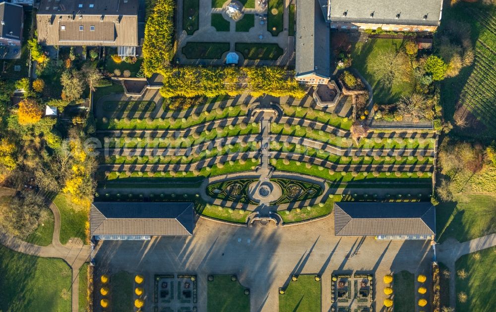 Kamp-Lintfort from above - Complex of buildings of the monastery in Kamp-Lintfort in the state North Rhine-Westphalia