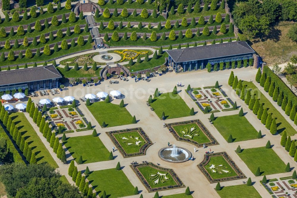 Kamp-Lintfort from above - Complex of buildings of the monastery Kloster Konp on Abteiplatz in Kamp-Lintfort in the state North Rhine-Westphalia, Germany