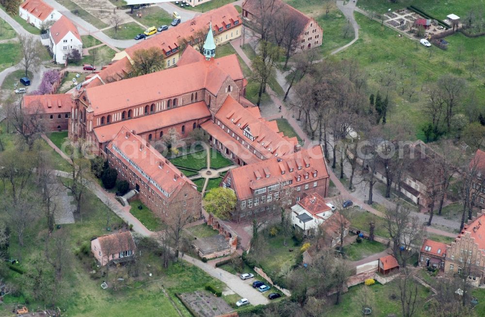 Kloster Lehnin from above - Complex of buildings of the monastery Lehnin in Lehnin in the state Brandenburg