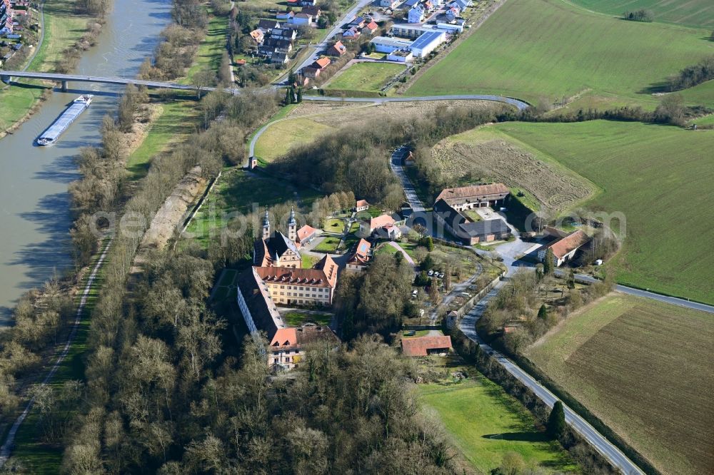 Aerial photograph Lengfurt - Complex of buildings of the monastery Kloster Triefenstein Am Klosterberg in Lengfurt in the state Bavaria, Germany