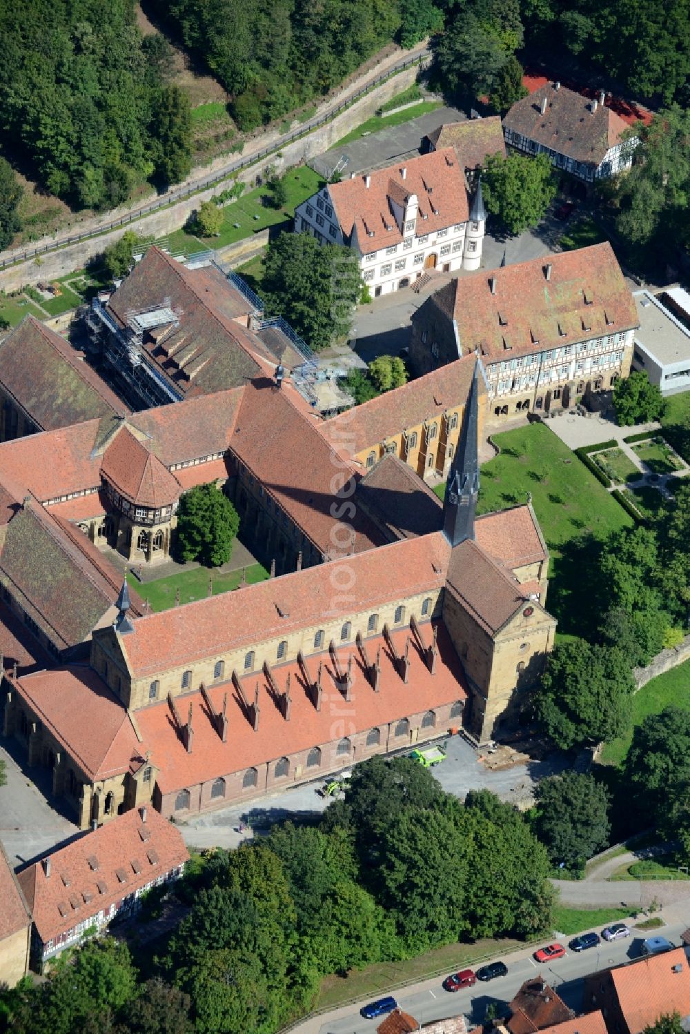 Aerial photograph Maulbronn - Complex of buildings of the monastery Am Klosterhof in Maulbronn in the state Baden-Wuerttemberg