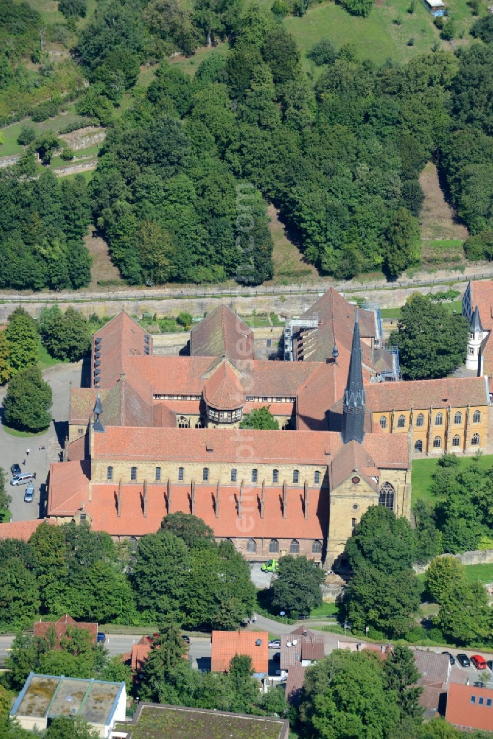 Aerial image Maulbronn - Complex of buildings of the monastery Am Klosterhof in Maulbronn in the state Baden-Wuerttemberg