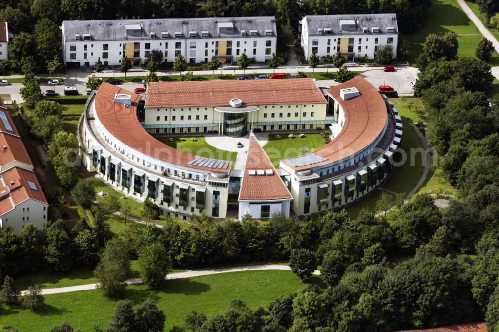 München from above - Complex of buildings of the monastery Kongregation of Barmherzigen Schwestern in Munich in the state Bavaria, Germany