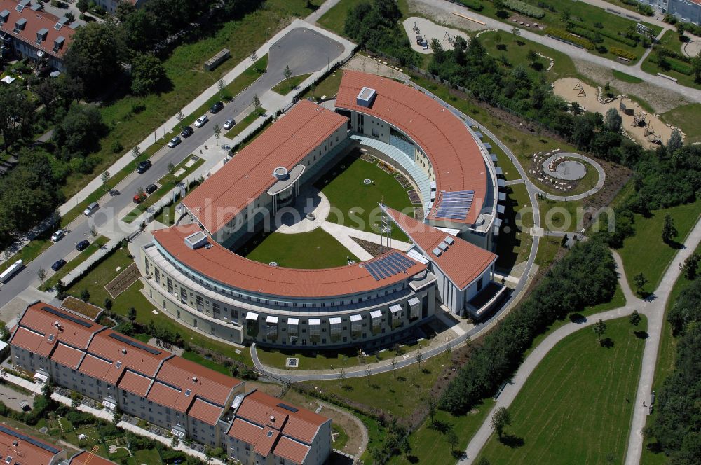 München from the bird's eye view: Complex of buildings of the monastery Kongregation of Barmherzigen Schwestern in Munich in the state Bavaria, Germany