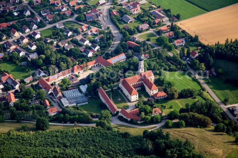 Aerial image Mönchsdeggingen - Complex of buildings of the monastery Moenchsdeggingen in Moenchsdeggingen in the state Bavaria, Germany