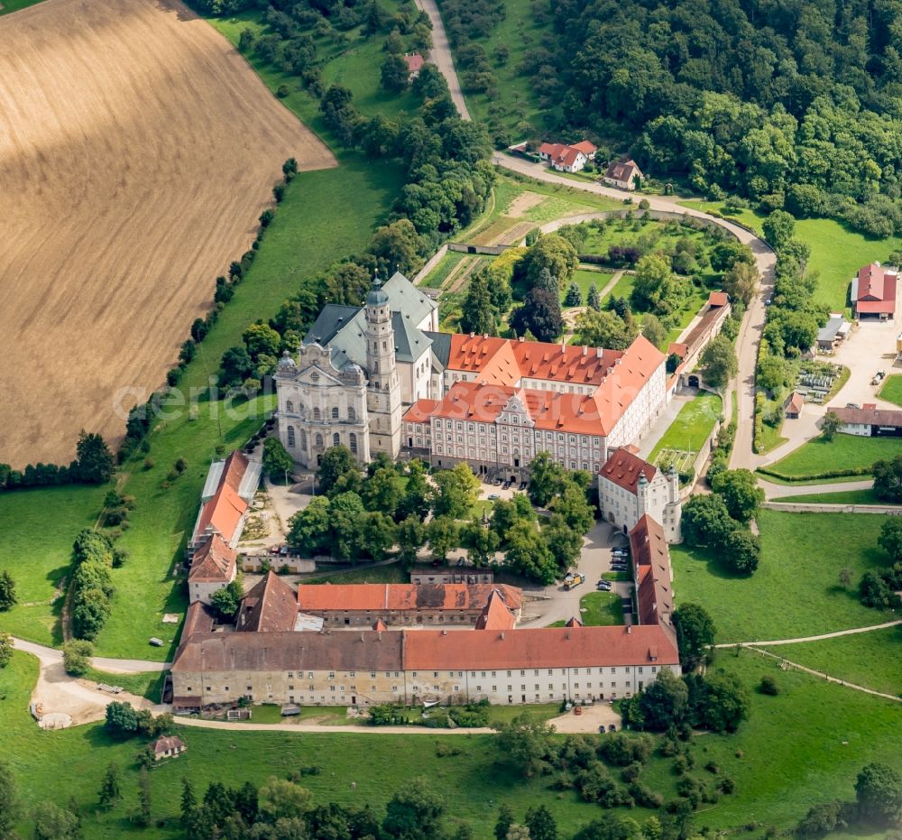 Aerial image Neresheim - Complex of buildings of the monastery Abtei Benediktinerkloster in Neresheim in the state Baden-Wuerttemberg, Germany