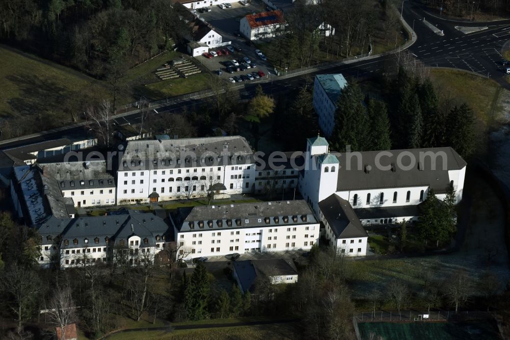 Neumarkt in der Oberpfalz from above - Complex of buildings of the monastery Kloster St. Josef on Wildbadstrasse in Neumarkt in der Oberpfalz in the state Bavaria