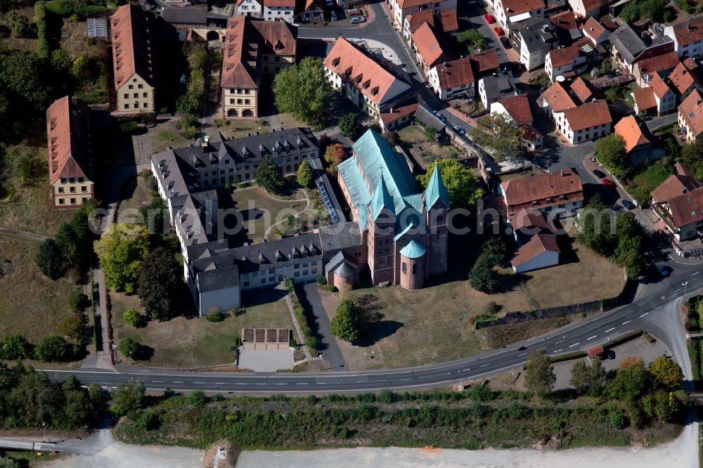 Aerial photograph Neustadt am Main - Building complex of the monastery of St. Josef in Neustadt with the Marienkapelle of the new town in Neustadt am Main in the state Bavaria, Germany