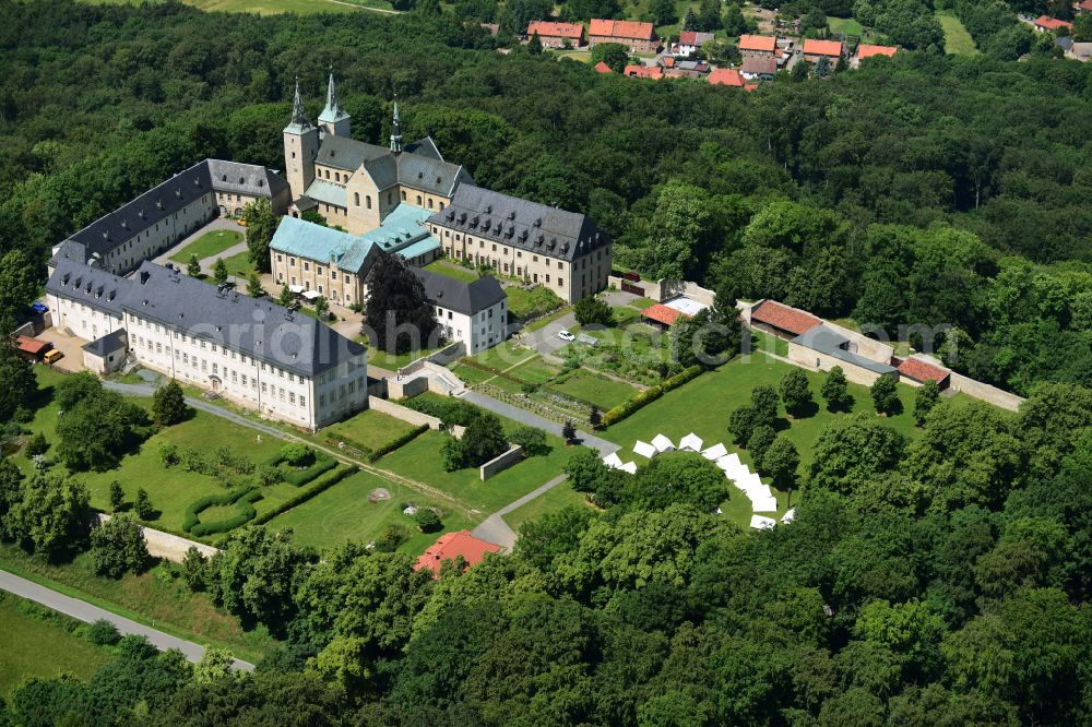 Huy from the bird's eye view: Complex of buildings of the monastery Benediktinerkloster Huysburg in the district Dingelstedt in Huy in the state Saxony-Anhalt, Germany