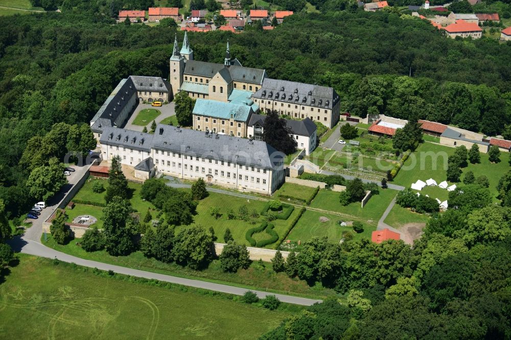 Aerial photograph Huy - Complex of buildings of the monastery Benediktinerkloster Huysburg in the district Dingelstedt in Huy in the state Saxony-Anhalt, Germany