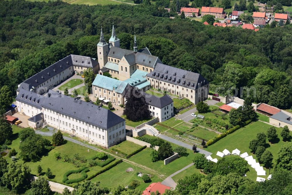 Huy from the bird's eye view: Complex of buildings of the monastery Benediktinerkloster Huysburg in the district Dingelstedt in Huy in the state Saxony-Anhalt, Germany