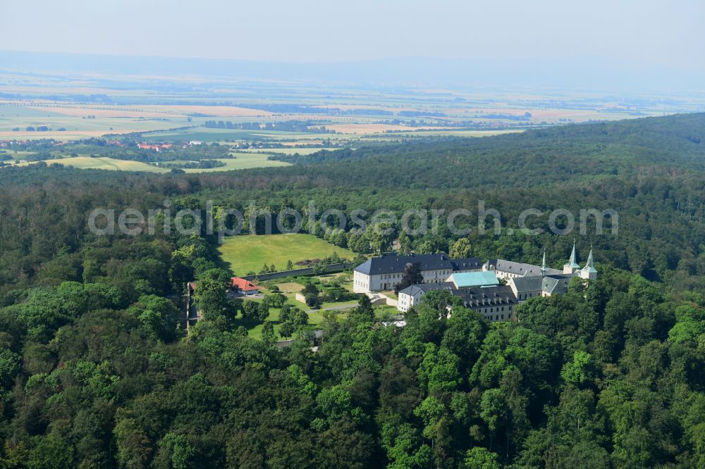 Huy from the bird's eye view: Complex of buildings of the monastery Benediktinerkloster Huysburg in the district Dingelstedt in Huy in the state Saxony-Anhalt, Germany