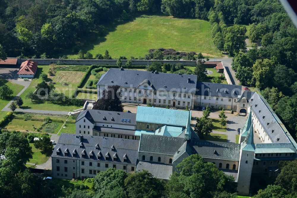 Huy from the bird's eye view: Complex of buildings of the monastery Benediktinerkloster Huysburg in the district Dingelstedt in Huy in the state Saxony-Anhalt, Germany