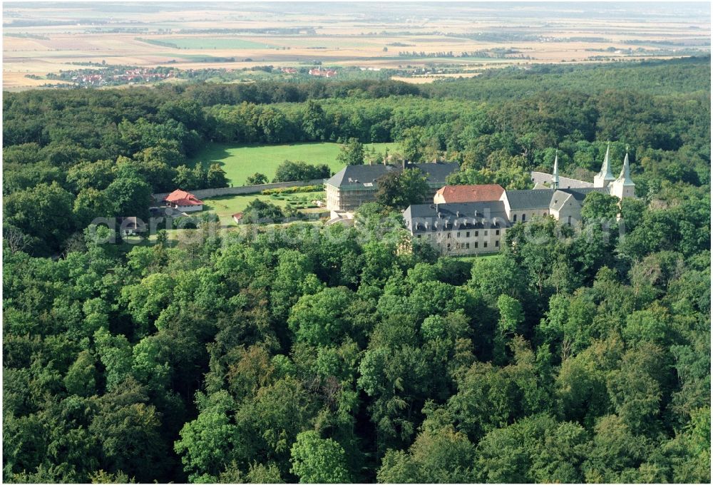 Huy from the bird's eye view: Complex of buildings of the monastery Benediktinerkloster Huysburg in the district Dingelstedt in Huy in the state Saxony-Anhalt, Germany