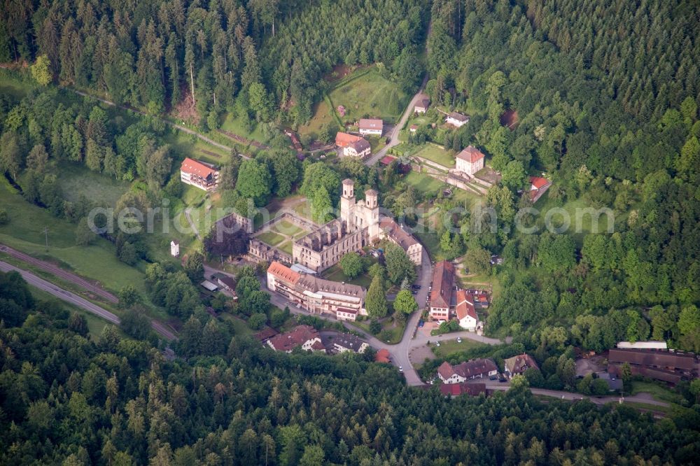 Aerial photograph Marxzell - Complex of buildings of the monastery Klosterruine in the district Frauenalb in Marxzell in the state Baden-Wuerttemberg, Germany