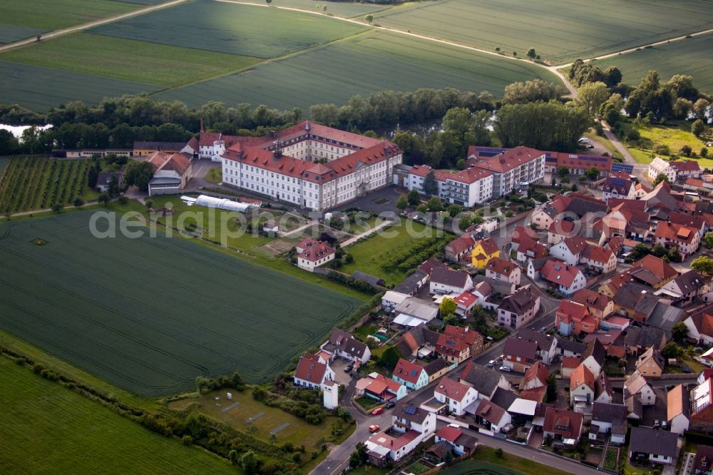 Aerial image Röthlein - Complex of buildings of the monastery Maria Hilf in the district Heidenfeld in Roethlein in the state Bavaria, Germany