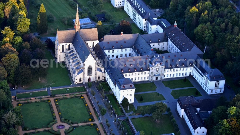 Streithausen from above - Complex of buildings of the monastery and Abtei in the district Marienstatt in Streithausen in the state Rhineland-Palatinate, Germany