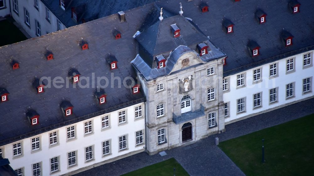 Streithausen from above - Complex of buildings of the monastery and Abtei in the district Marienstatt in Streithausen in the state Rhineland-Palatinate, Germany