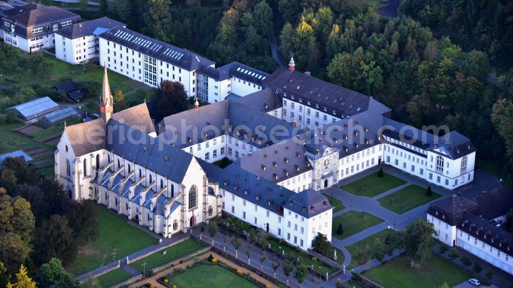 Streithausen from above - Complex of buildings of the monastery and Abtei in the district Marienstatt in Streithausen in the state Rhineland-Palatinate, Germany