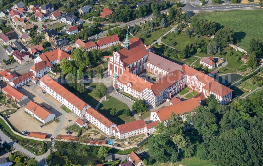 Aerial image Panschwitz-Kuckau - Complex of buildings of the monastery St. Marienstern in Panschwitz-Kuckau in the state Saxony, Germany