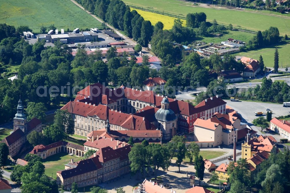 Plasy from above - Complex of buildings of the monastery in Plasy in Plzensky kraj - Pilsner Region - Boehmen, Czech Republic