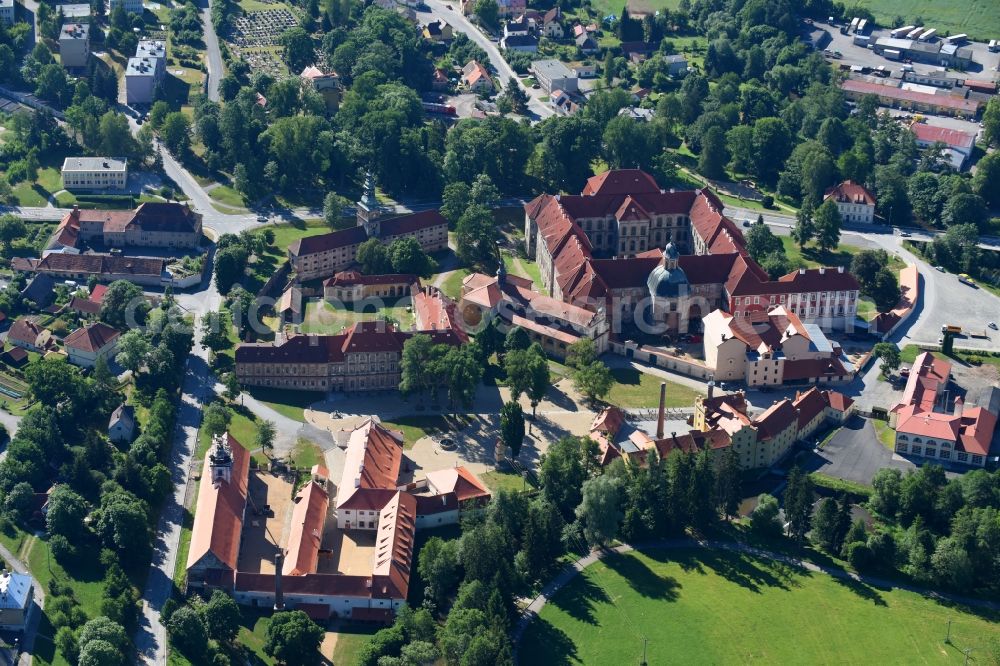 Plasy from above - Complex of buildings of the monastery in Plasy in Plzensky kraj - Pilsner Region - Boehmen, Czech Republic