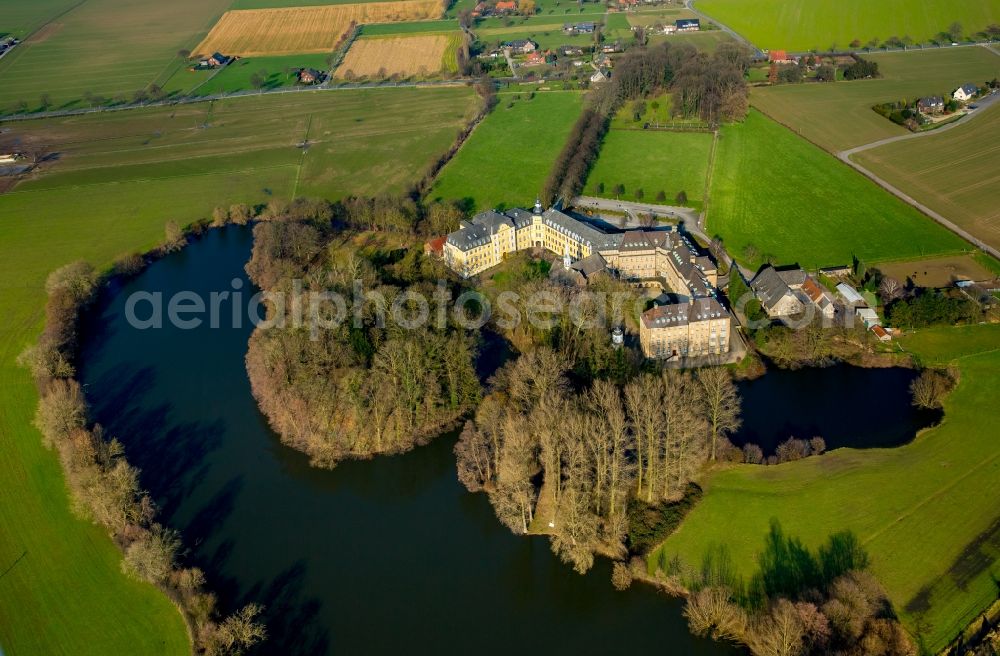 Aerial image Rees - Complex of buildings of the monastery Haus Aspel in Rees in the state North Rhine-Westphalia