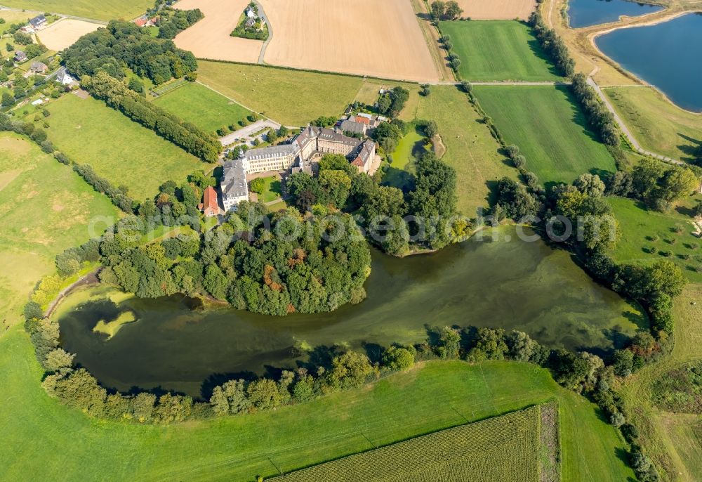 Aerial image Rees - Complex of buildings of the monastery Haus Aspel in Rees in the state North Rhine-Westphalia