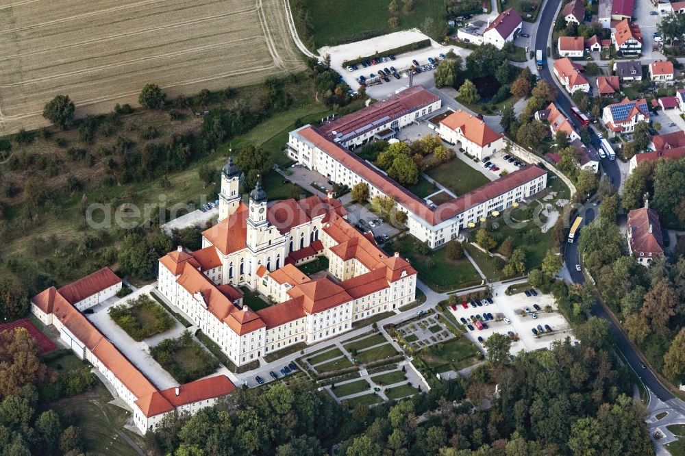 Roggenburg from the bird's eye view: Complex of buildings of the monastery Praemonstratenser Kloster Roggenburg in Roggenburg in the state Bavaria, Germany