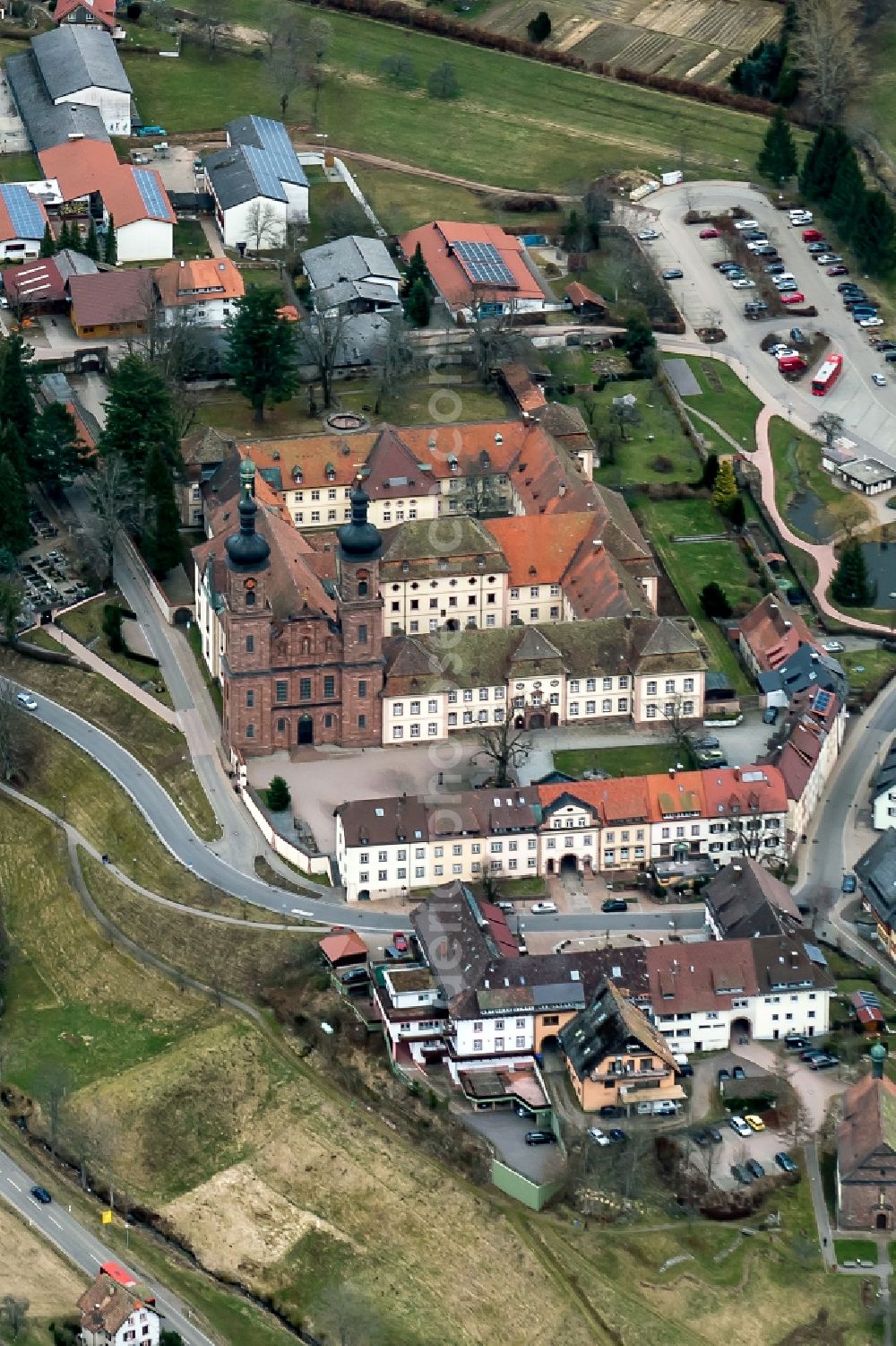 Aerial photograph Sankt Peter - Complex of buildings of the monastery Sankt Peter in Sankt Peter in the state Baden-Wuerttemberg, Germany