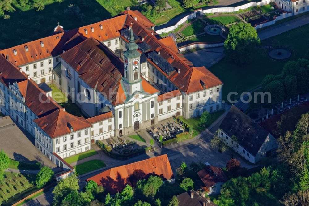 Aerial photograph Schäftlarn - Complex of buildings of the monastery Schaeftlarn in Schaeftlarn in the state Bavaria, Germany