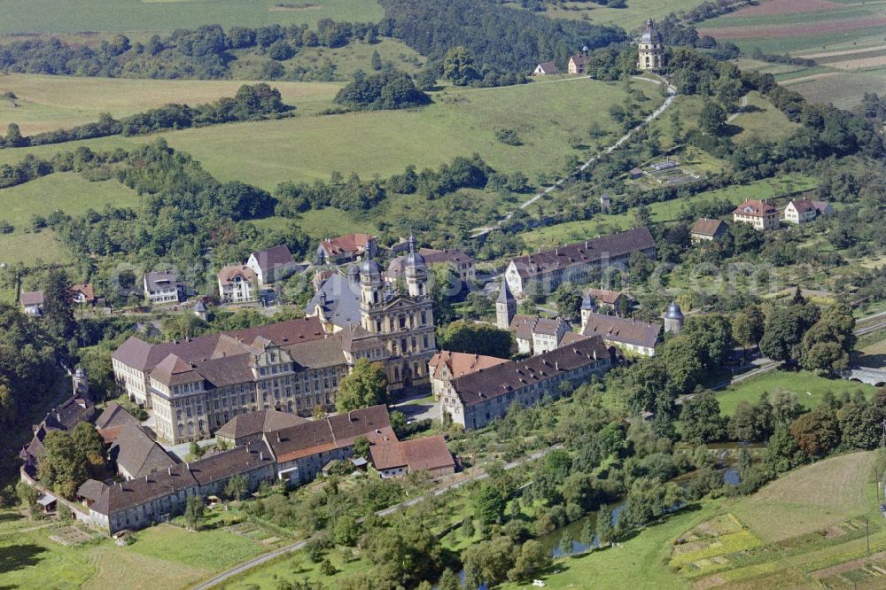 Schöntal from the bird's eye view: Complex of buildings of the monastery on street Klosterhof in Schoental in the state Baden-Wuerttemberg, Germany