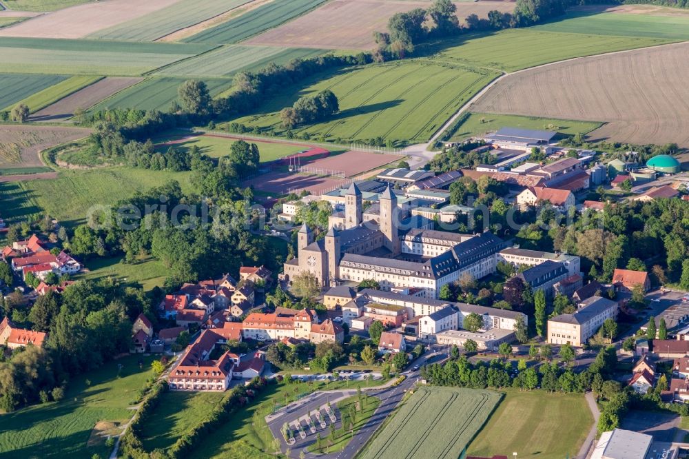 Aerial photograph Schwarzach am Main - Complex of buildings of the monastery Abtei Muensterschwarzach in Schwarzach am Main in the state Bavaria, Germany