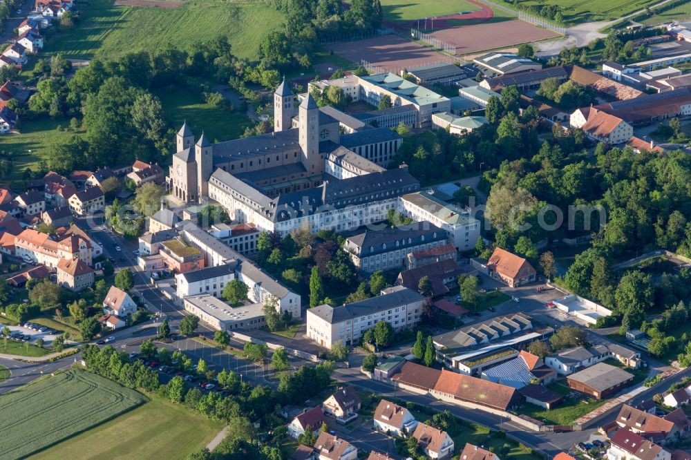 Schwarzach am Main from the bird's eye view: Complex of buildings of the monastery Abtei Muensterschwarzach in Schwarzach am Main in the state Bavaria, Germany