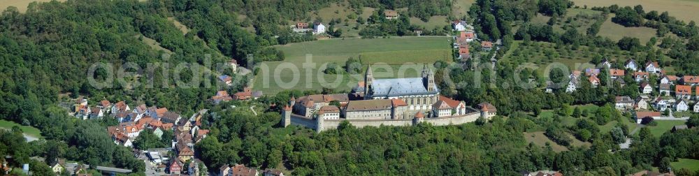 Aerial photograph Schwäbisch Hall - Complex of buildings of the monastery Comburg and church St.Johannes Baptist in Schwaebisch Hall in the state Baden-Wuerttemberg