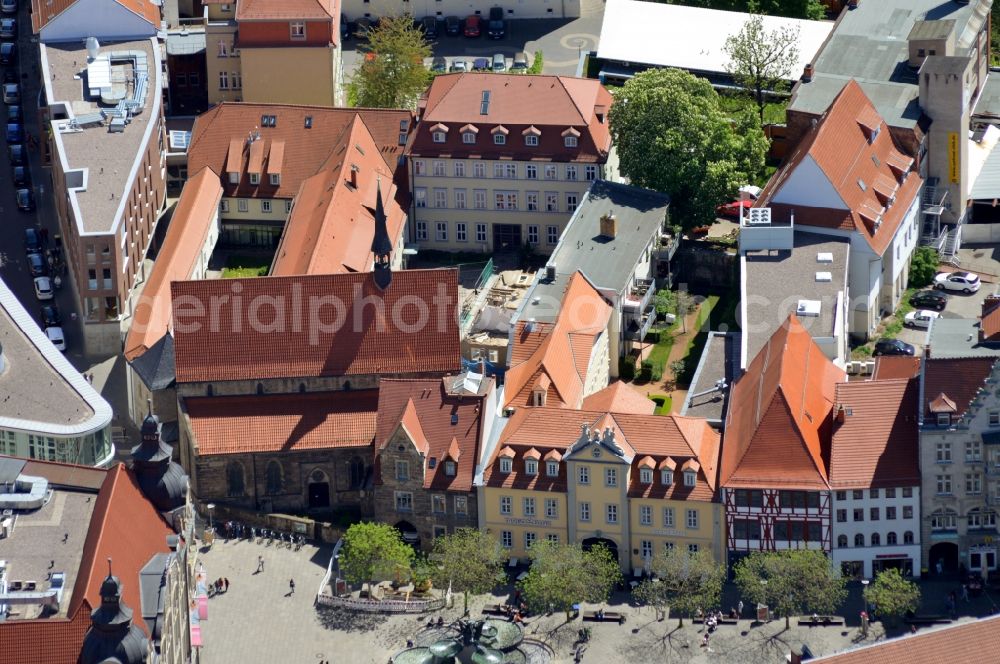 Aerial image Erfurt - Complex of buildings of the monastery Ursulinenkloster in Erfurt in the state Thuringia