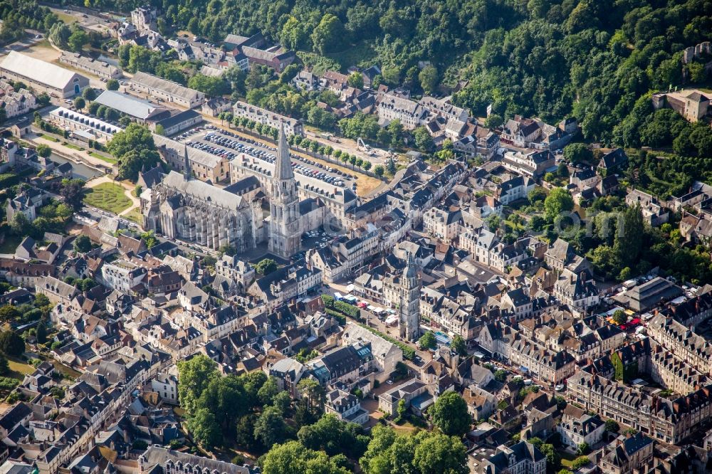 Vendome from above - Complex of buildings of the monastery of the Abbaye of the Trinity in Vendome in Centre-Val de Loire, France