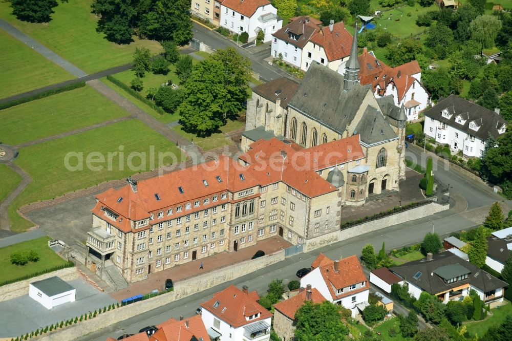 Warburg from the bird's eye view: Complex of buildings of the monastery St.Jakob von Sarug Kloster in Warburg in the state North Rhine-Westphalia, Germany