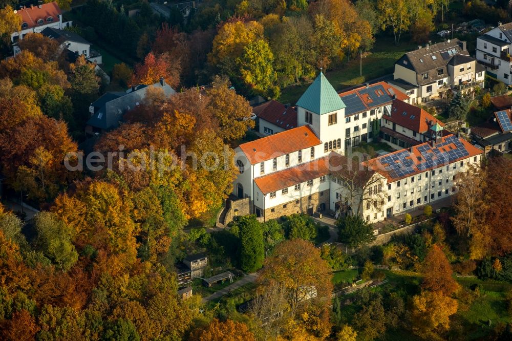 Witten from above - Complex of buildings of the monastery Kloster der Karmelitinnen in Witten in the state North Rhine-Westphalia