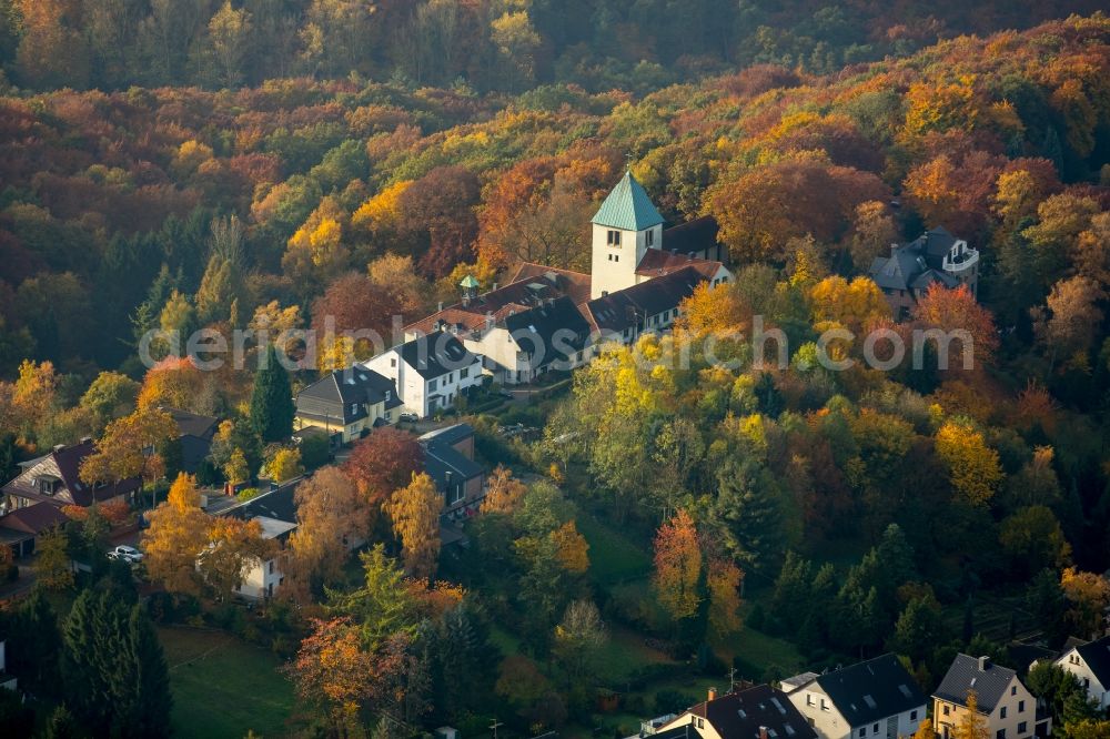 Witten from above - Complex of buildings of the monastery Kloster der Karmelitinnen in Witten in the state North Rhine-Westphalia