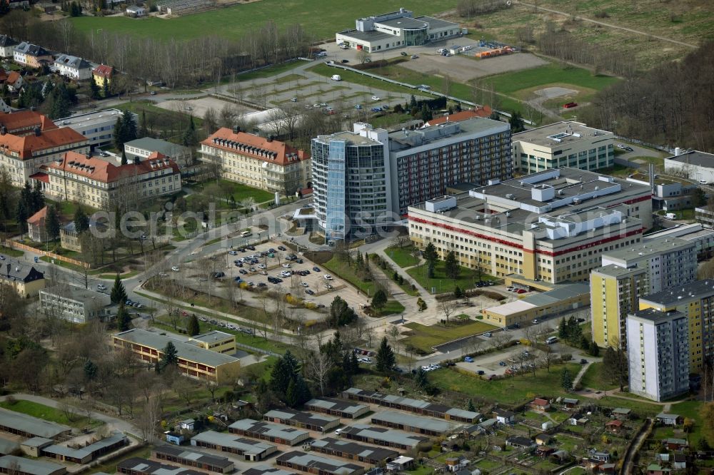 Chemnitz from above - View of the Klinikum Chemnitz on Kuechwald in the State of Saxony, Germany