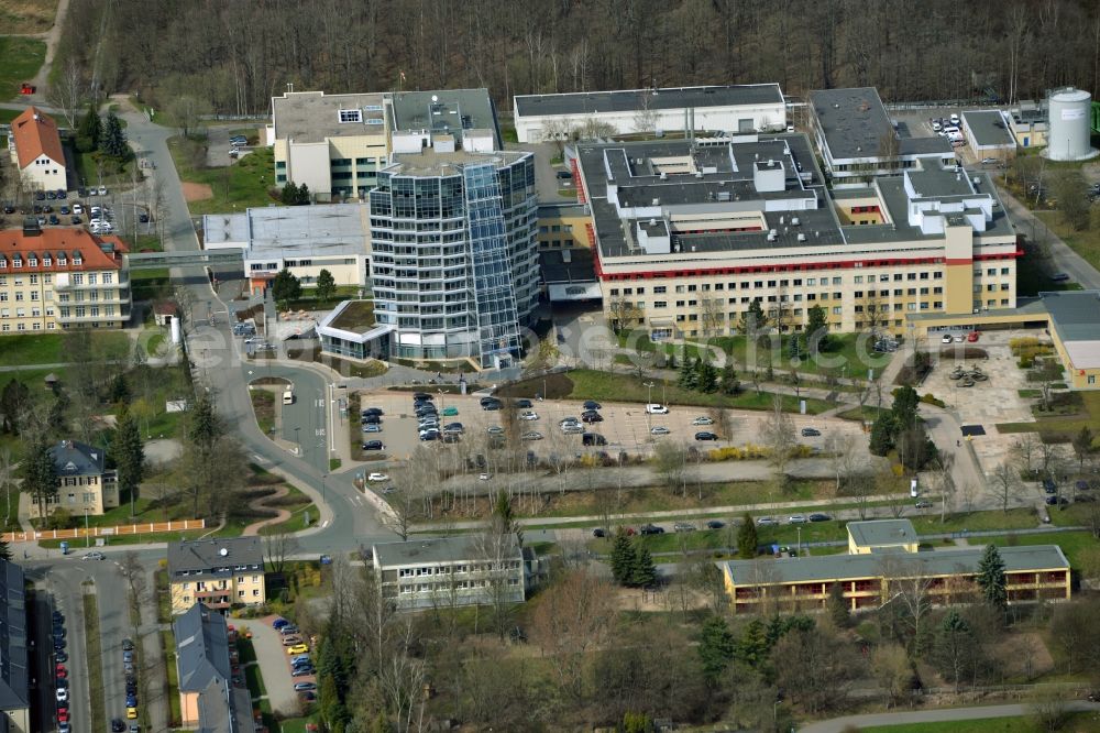 Aerial image Chemnitz - View of the Klinikum Chemnitz on Kuechwald in the State of Saxony, Germany